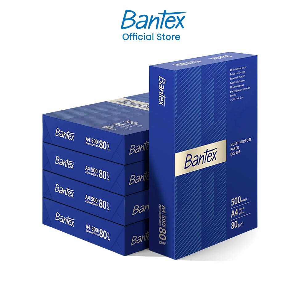กระดาษถ่ายเอกสาร BANTEX BC2103-MX-05 A4 80แกรม 1 รีม 500แผ่น แพ็ค 5รีม_1